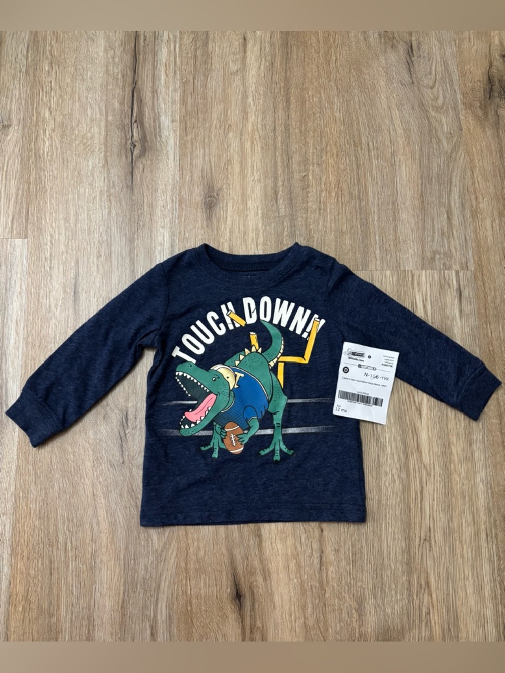 Carter's Dino Touchdown Graphic Long Sleeve Shirt Navy Blue — 12 months